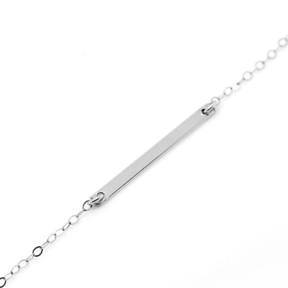𝅺sleek Bar Necklace in Silver or Gold - Picture 4 of 5